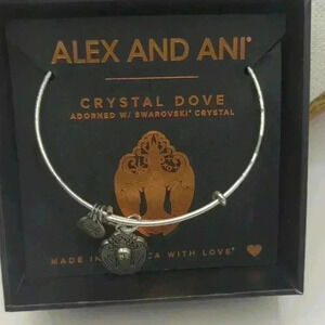 Alex and Ani Crystal Dove sliding bangle with Swarovski crystal